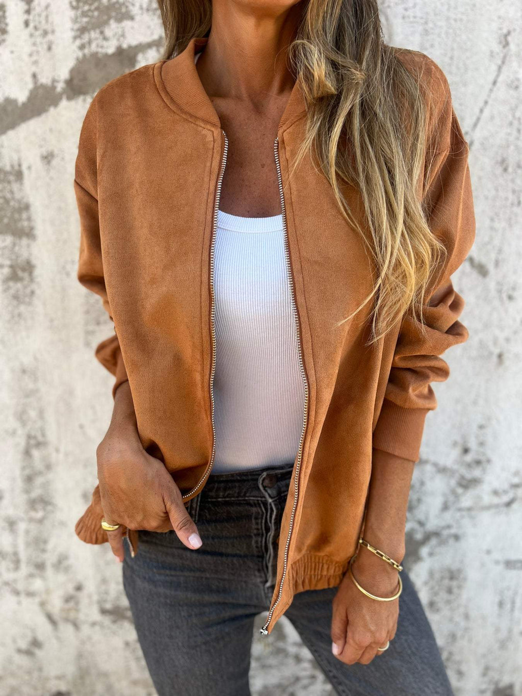 Luciana | Chaqueta Bomber de Ante