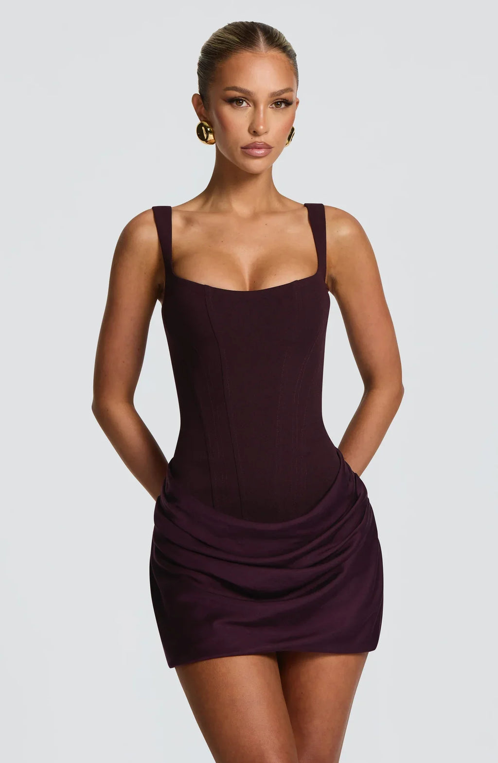 CORNELIA MINI DRESS - PLUM